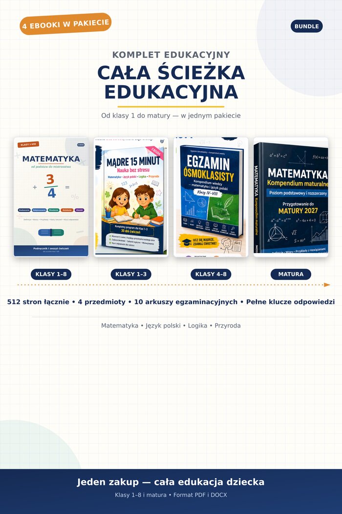 Komplet edukacyjny Matma360 - wszystkie 4 ebooki